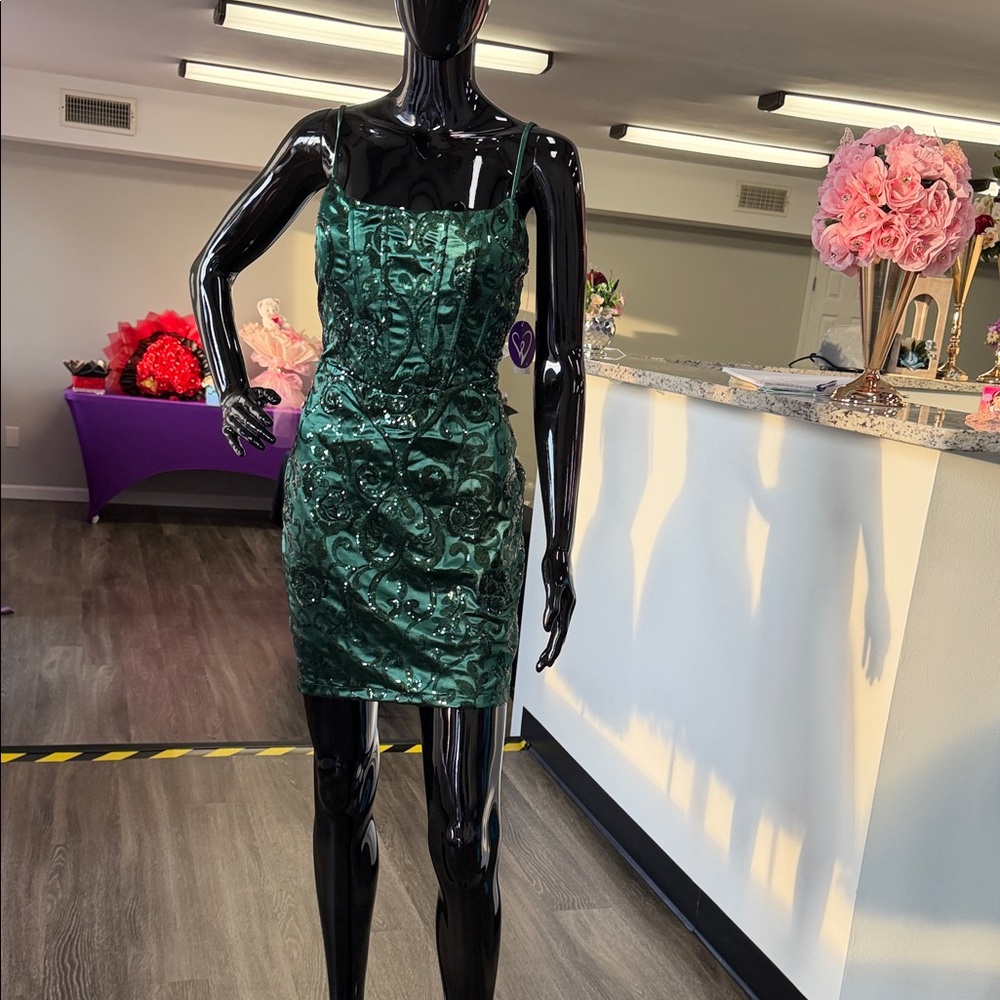 Windsor Shimmering Green Mini Dress